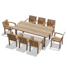 Nova Rectangular Teak Table and 8 Antibes Stacking Chairs