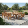 Nova Rectangular Teak Table and 8 Antibes Stacking Chairs