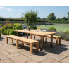 Nova 220cm Garden Table and Mita 200cm Backless Benches