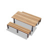 Nova 220cm Garden Table and Mita 200cm Backless Benches