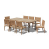 Nova 220cm Teak Table and 8 Lumo Woven Stacking Chairs