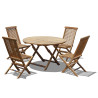 Lymington Teak Round 1.2m Folding Dining Set with 4 Newhaven Chairs