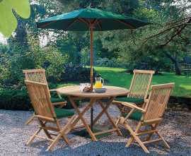 Lymington 4 Seater Round 1.2m Folding Dining Set with Newhaven Chairs