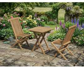 Lymington Teak 0.6m Table and Newhaven Chairs Set
