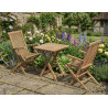 Lymington 60cm Teak Table and Newhaven Armchairs Set