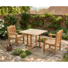 Sissinghurst Teak 1m Square Table and Austen Garden Armchairs Set