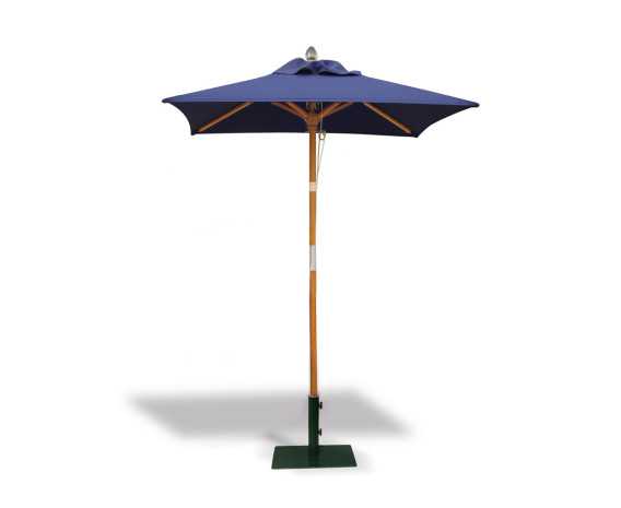 Square Hardwood 1.5m Garden Parasol - Black