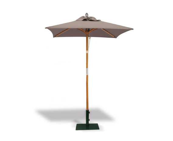 Square Hardwood 1.5m Garden Parasol - Black