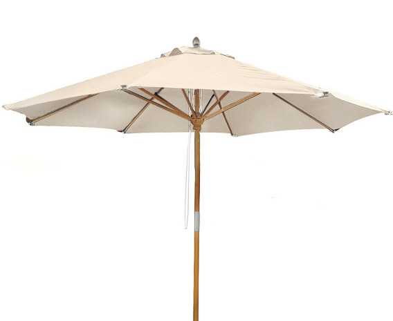 Octagonal 3m Wooden Garden Parasol - Blue