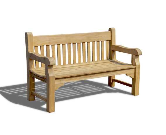 Greenwich Solid Wood Teak Park Bench - 1.5m