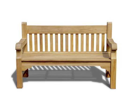 Greenwich Solid Wood Teak Park Bench - 1.5m