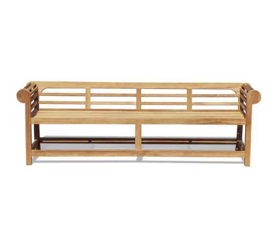 Teak Low Back Lutyens-Style Outdoor Bench - 2.25m