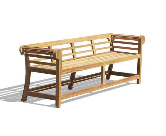 Teak Low Back Lutyens-Style Outdoor Bench - 2.25m