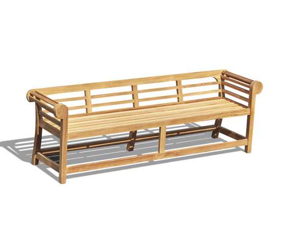 Teak Low Back Lutyens-Style Outdoor Bench - 2.25m