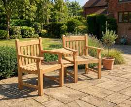 Turners Teak 2 Seater Garden Companion Seat