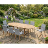 Oxburgh 8 Seater Teak 1.8-2.4m Extending Table with St. Moritz Chairs
