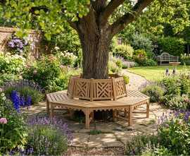 Chartwell Crenelated Teak Octagonal Tree Bench – 2.2m