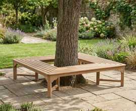 Square Teak Tree Seat - 1.8m