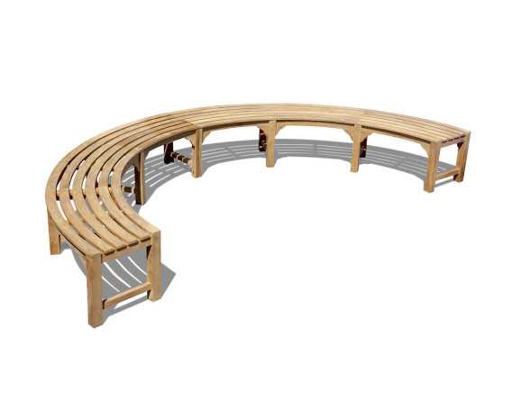 Teak Curved Tree Bench Seat