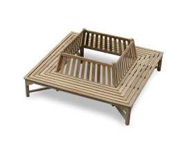 Teak Square Tree Bench - 2.2m