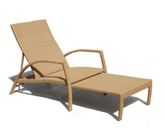 Antibes Synthetic Rattan Outdoor Sun-Lounger