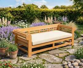 Lutyens-Style Teak Garden Daybed - 2.3m