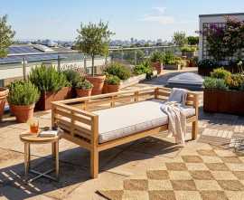 Oxburgh Teak Garden Daybed - 2m
