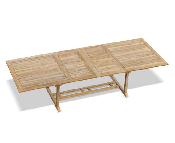 Large Teak Extendable Outdoor Dining Table