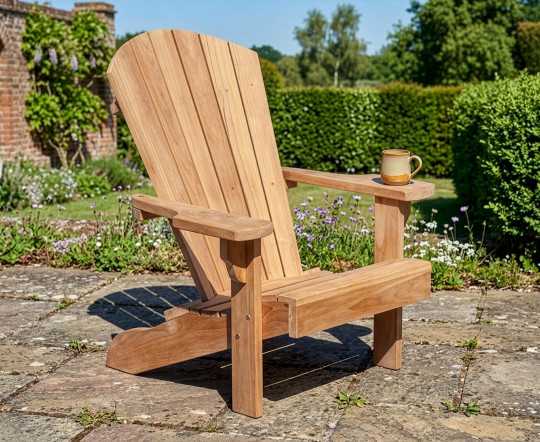 Teak Adirondack Lounge Bear Chair