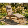 Serenity Teak Steamer Chair with Wheels and Cushion