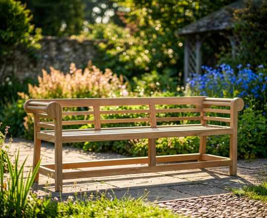 Teak Low Back Lutyens-Style Outdoor Bench - 1.95m