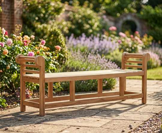Lutyens-Style Teak Backless Bench - 1.95m