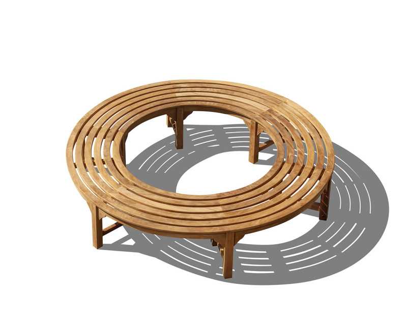 Cosmos Teak Circular Tree Bench Seat - 2.2m