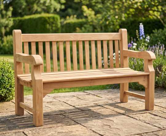 Gladstone 3 Seater Teak Garden Bench - 1.5m