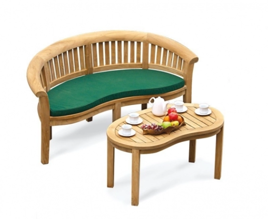 Banana Bench Teak Coffee Table Set