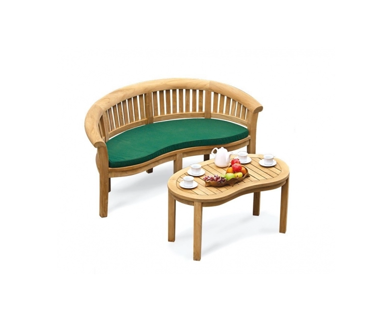 Banana Bench Teak Coffee Table Set