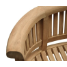 Close up shot of teak banana bench