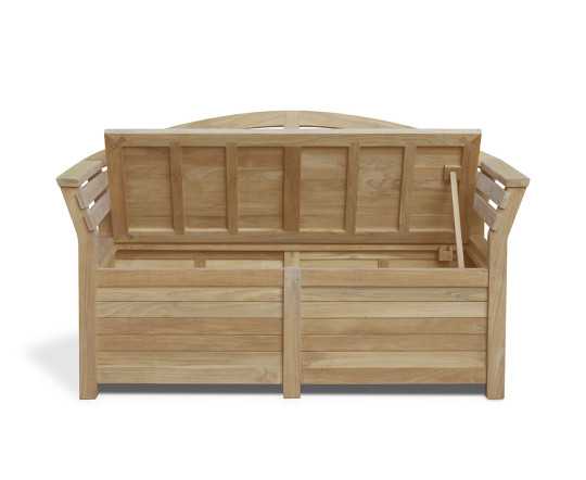 Front view of Wellington Garden Storage Bench with lid open