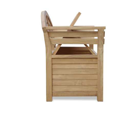 Side view of Wellington Storage bench with lid open
