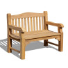 Slight side view of St. James Teak Traditional Park Bench - 1.2m