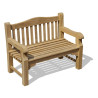 Slight above view of St. James Teak Traditional Park Bench - 1.2m