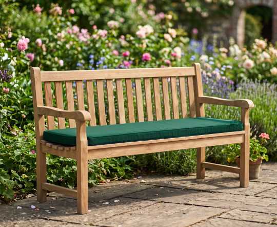 York Teak 3 Seater Garden Bench - 1.5m