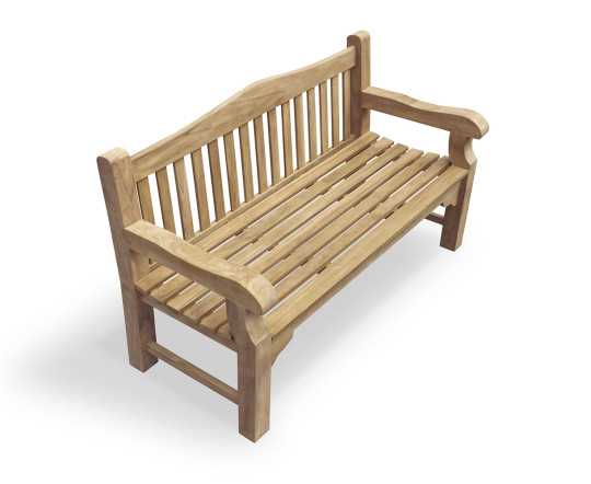 Above view of St. James Teak Traditional Park Bench - 1.5m