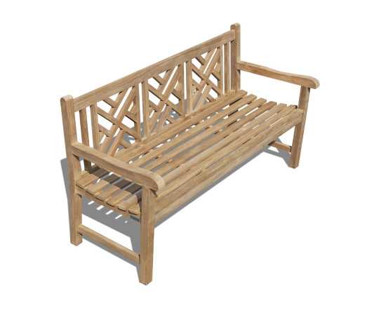 Above view of Chartwell Teak 3 Seater Garden Bench - 1.5m