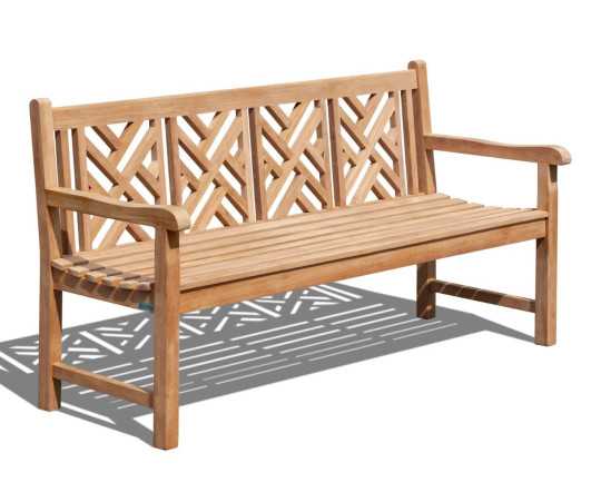 Side view of Chartwell 4 Seater Teak Garden Bench - 1.8m