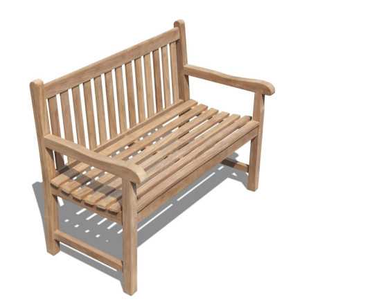 Above view of York 2 Seater Teak Garden Bench - 1.2m