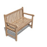 Above view of York 2 Seater Teak Garden Bench - 1.2m