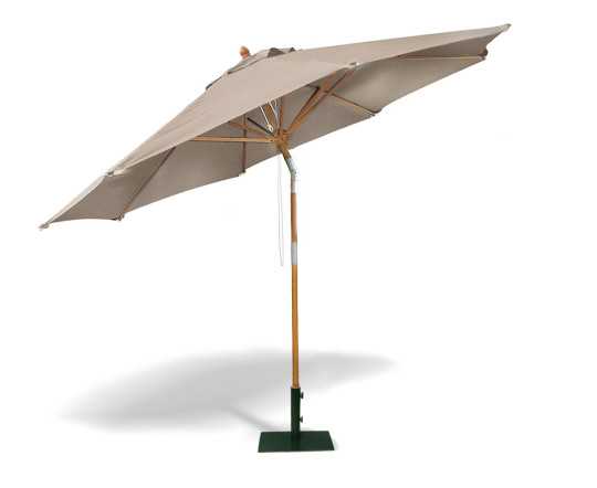 3m Taupe Octagonal Hardwood Parasol - Used: Good