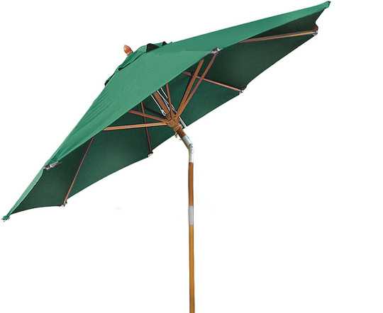 3m Green Octagonal Hardwood Parasol - Used: Good