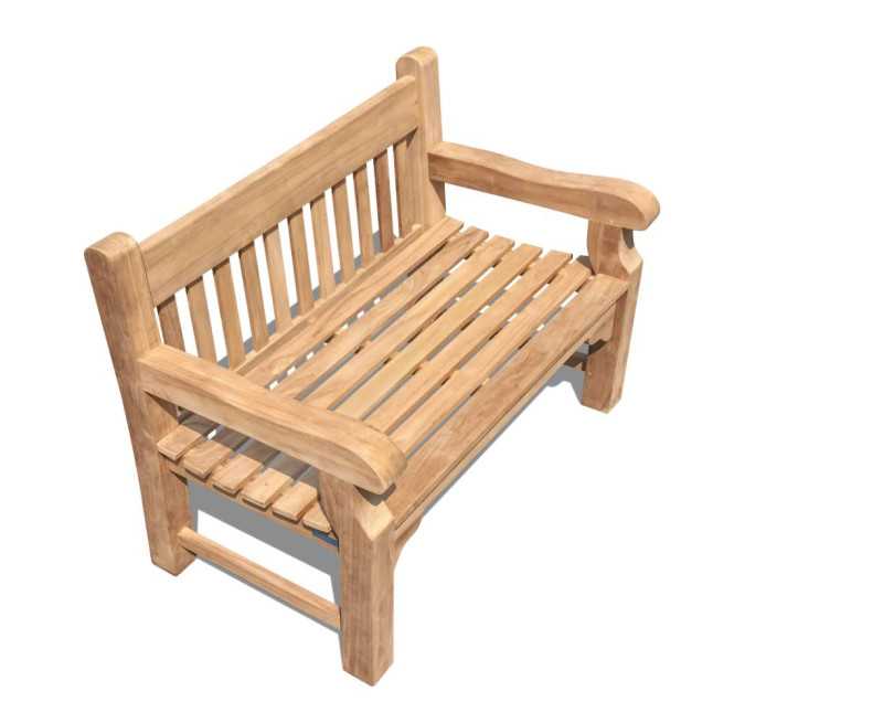Greenwich Solid Wood Teak Park Bench - 1.2m
